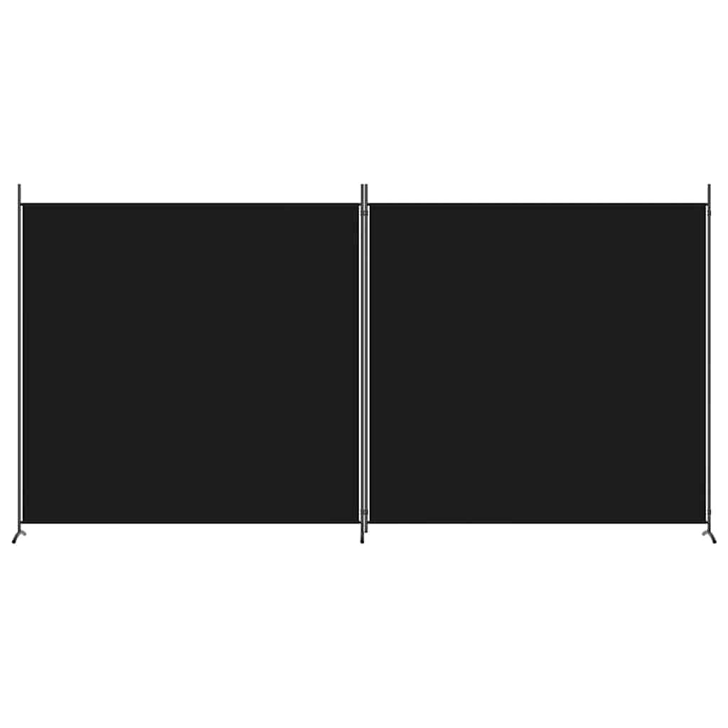 Biombo divisor de 2 paneles de tela gris antracita 175x180 cm