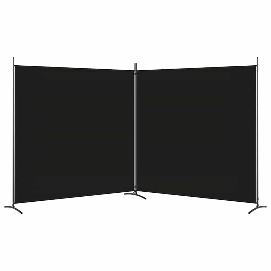 Biombo divisor de 2 paneles de tela gris antracita 175x180 cm