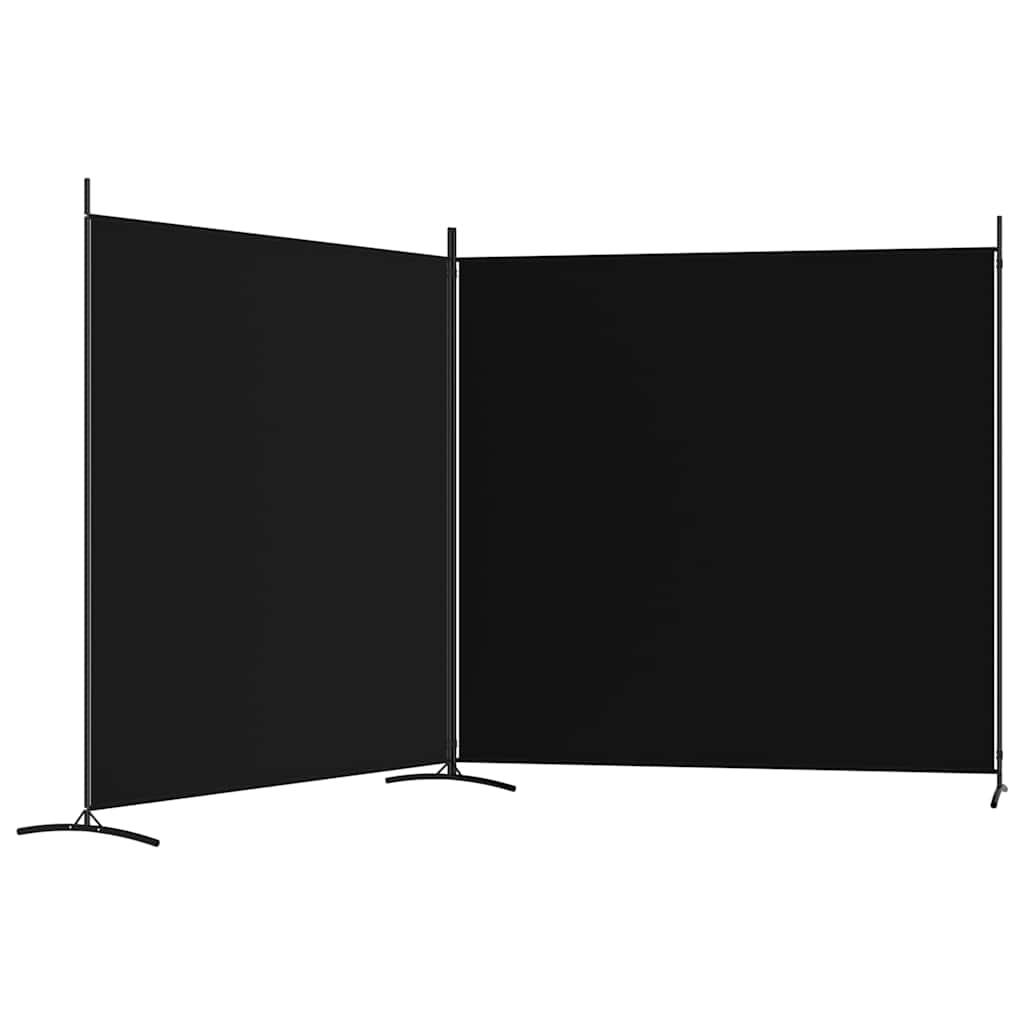 Biombo divisor de 2 paneles de tela gris antracita 175x180 cm