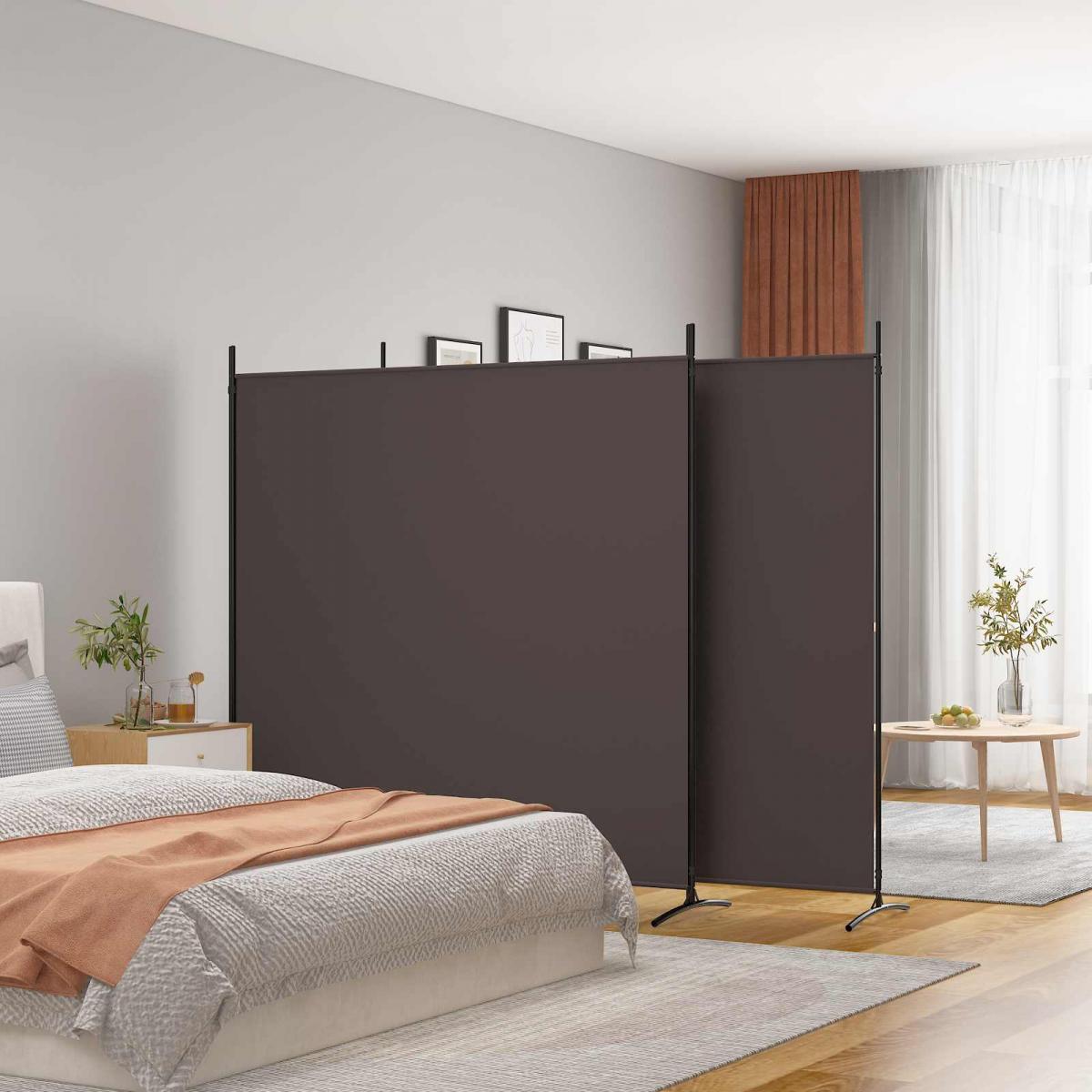 Biombo divisor de 3 paneles de tela gris antracita 120x220 cm