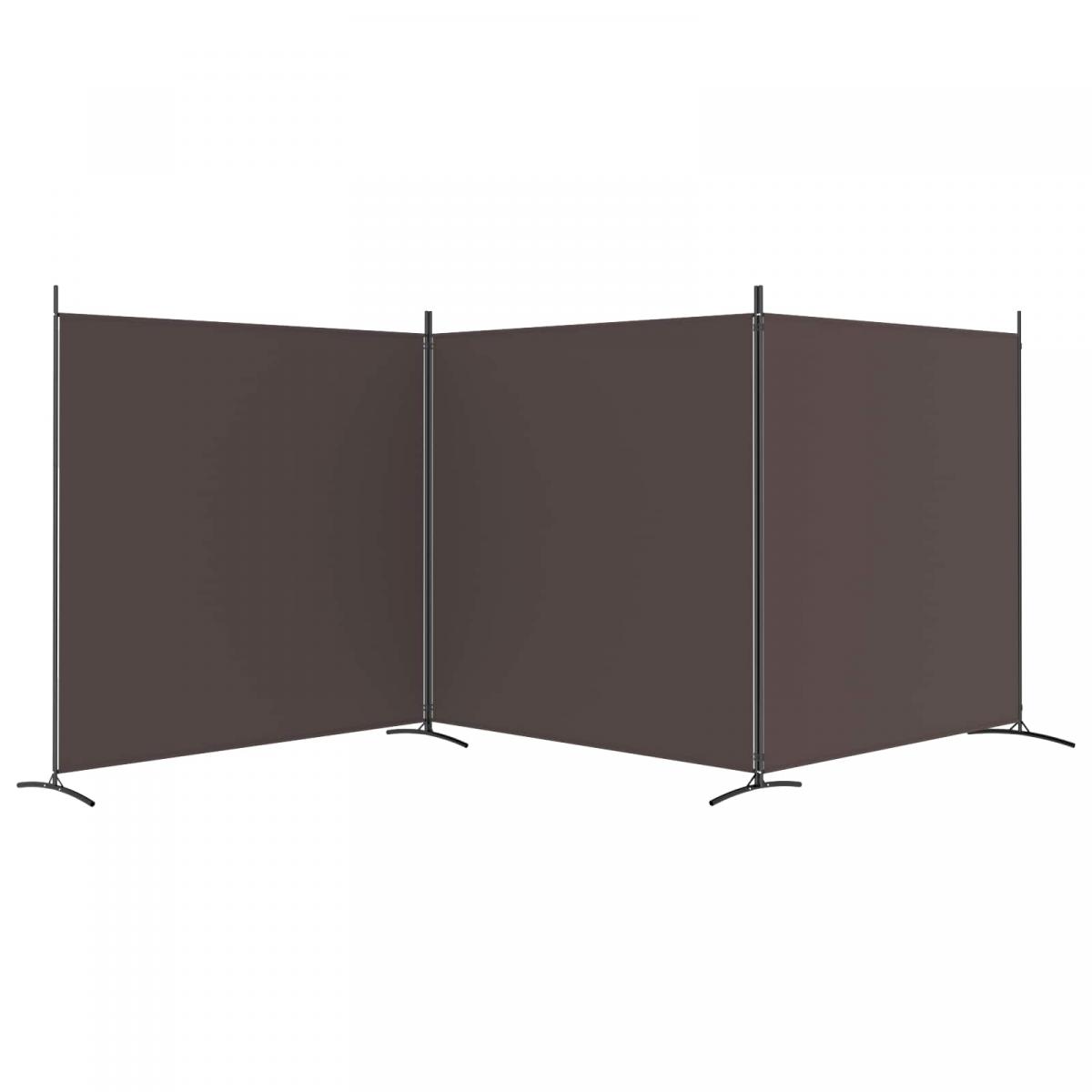 Biombo divisor de 3 paneles de tela gris antracita 120x220 cm