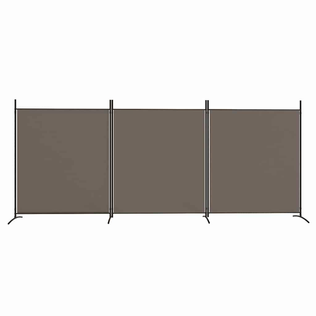 Biombo divisor de 3 paneles de tela gris antracita 120x220 cm