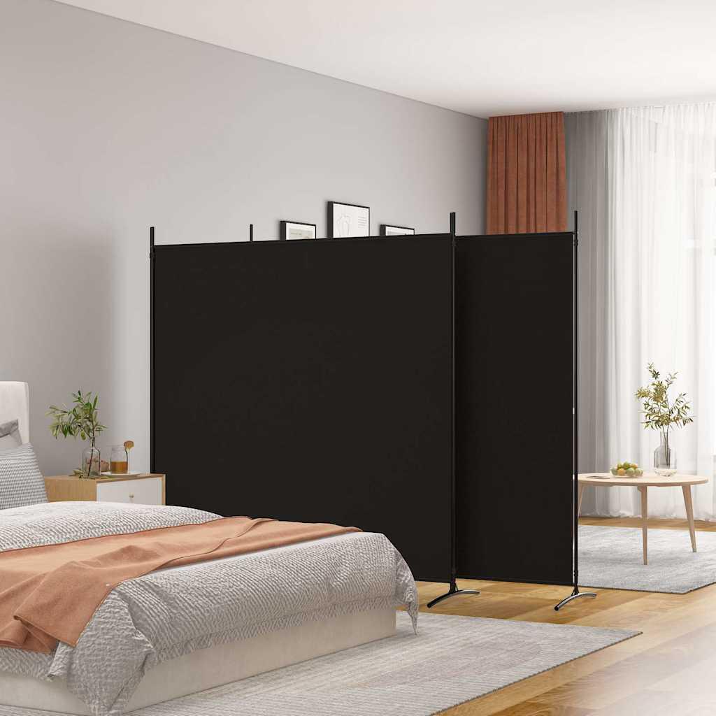 Biombo divisor de 3 paneles de tela gris antracita 120x220 cm