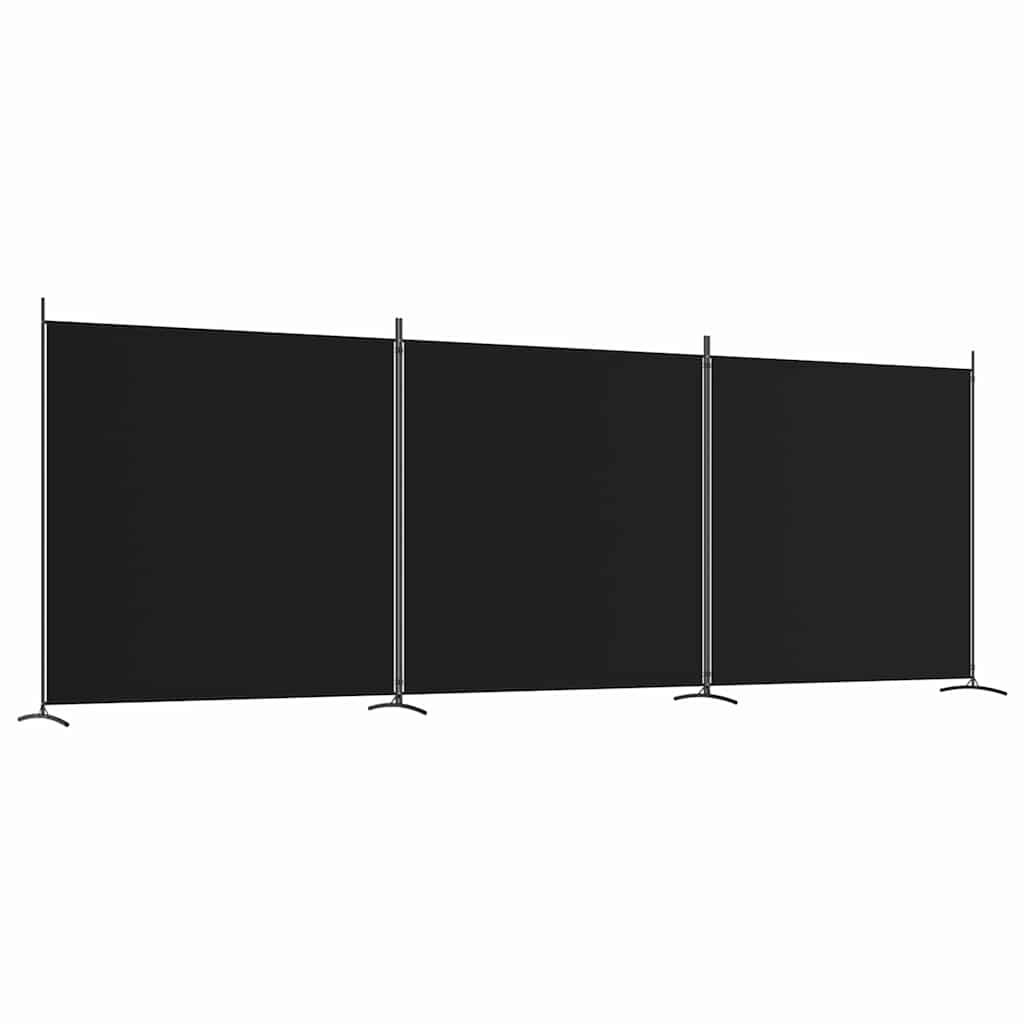 Biombo divisor de 3 paneles de tela gris antracita 120x220 cm