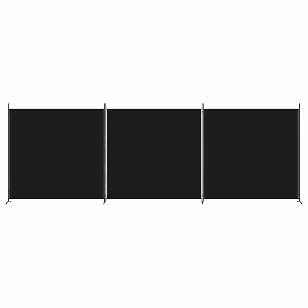 Biombo divisor de 3 paneles de tela gris antracita 120x220 cm