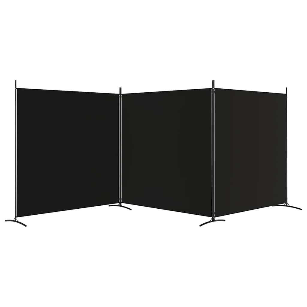 Biombo divisor de 3 paneles de tela gris antracita 120x220 cm
