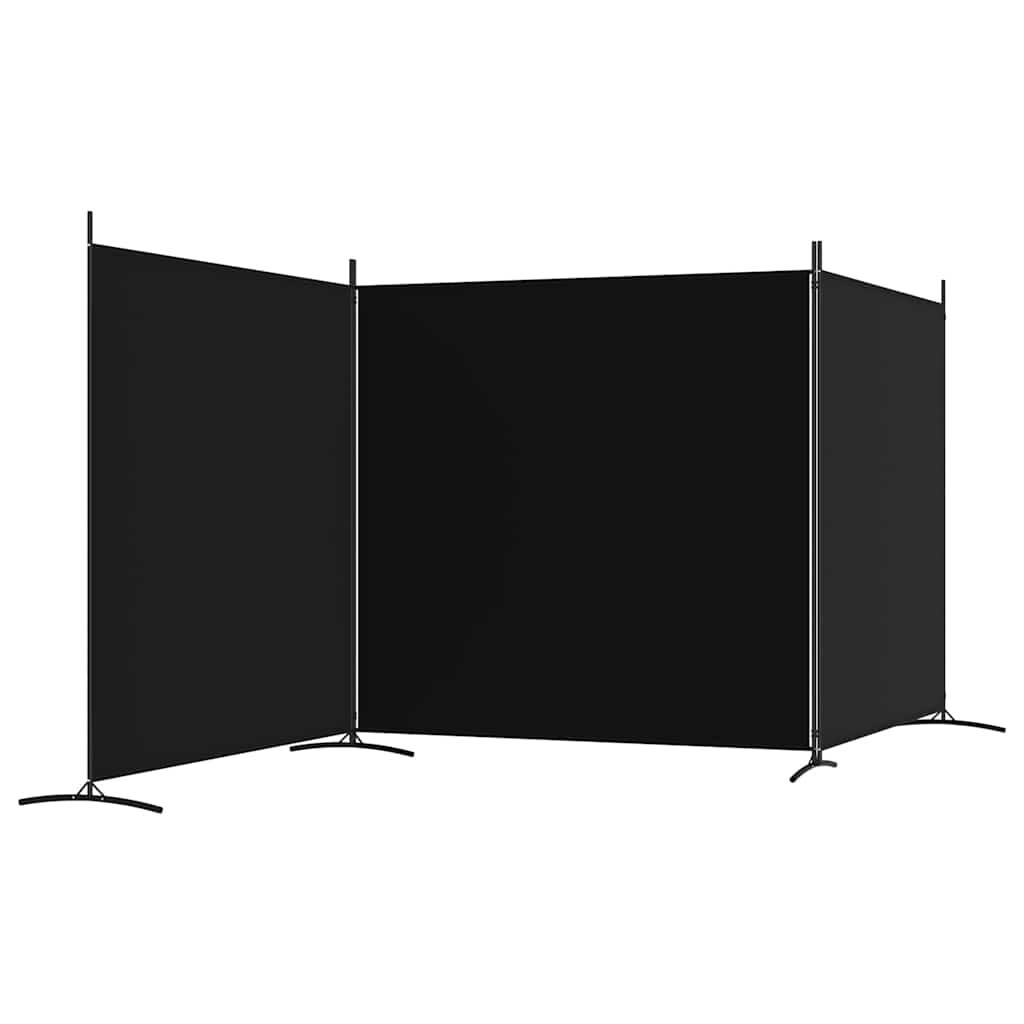 Biombo divisor de 3 paneles de tela gris antracita 120x220 cm