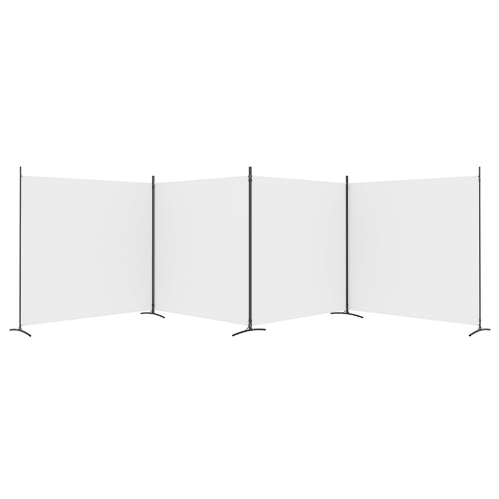 Biombo divisor de 4 paneles de tela gris antracita 200x220 cm
