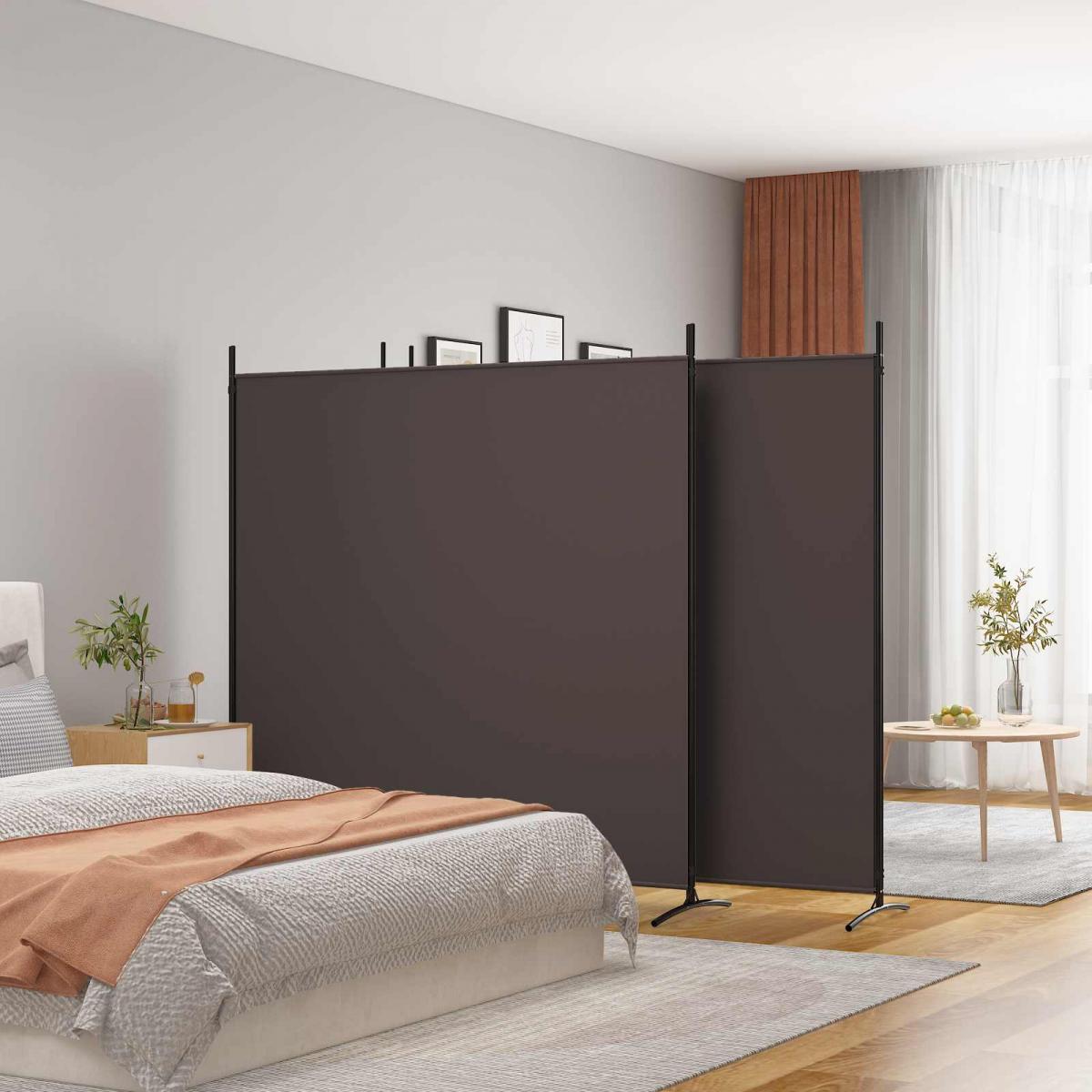 Biombo divisor de 4 paneles de tela gris antracita 200x220 cm