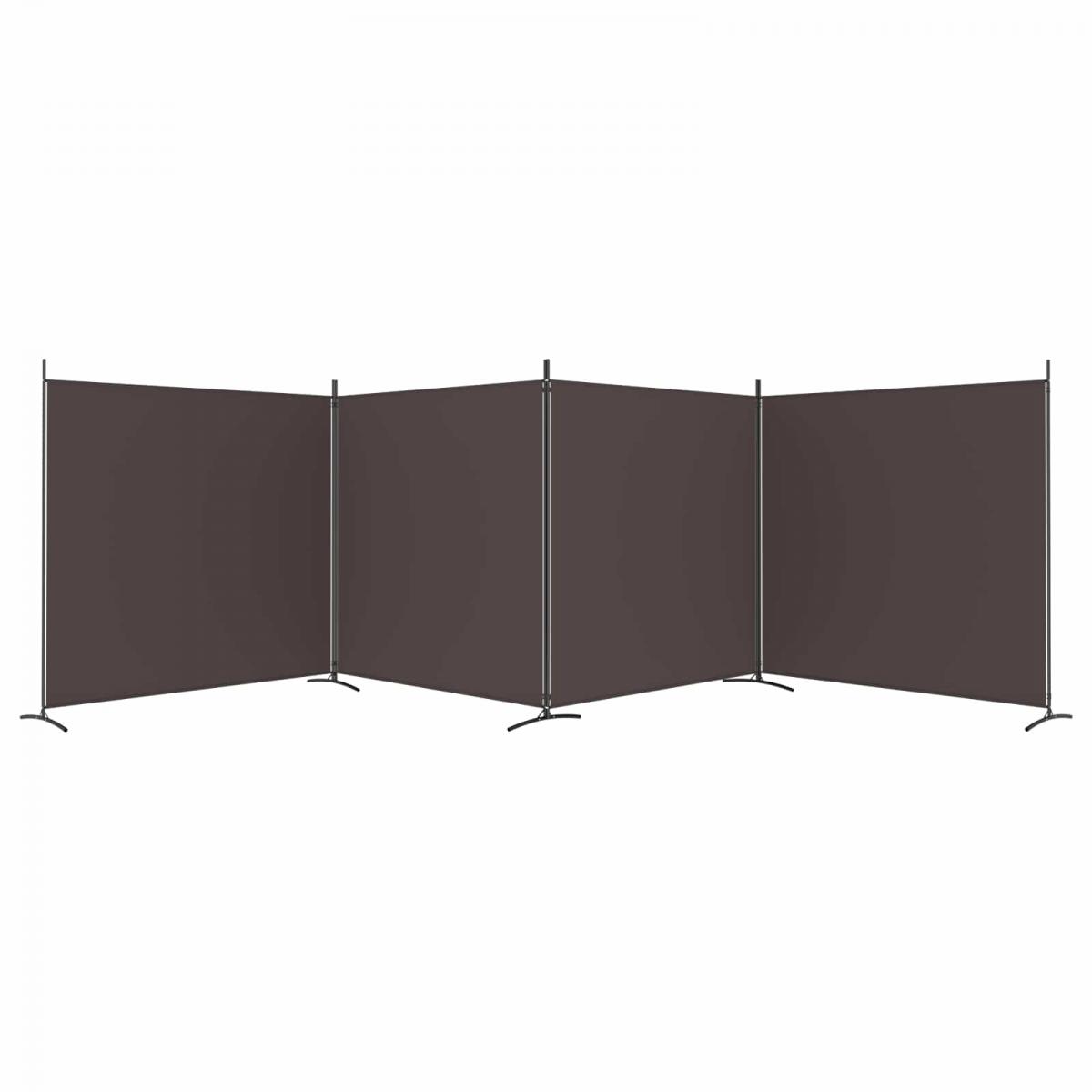 Biombo divisor de 4 paneles de tela gris antracita 200x220 cm