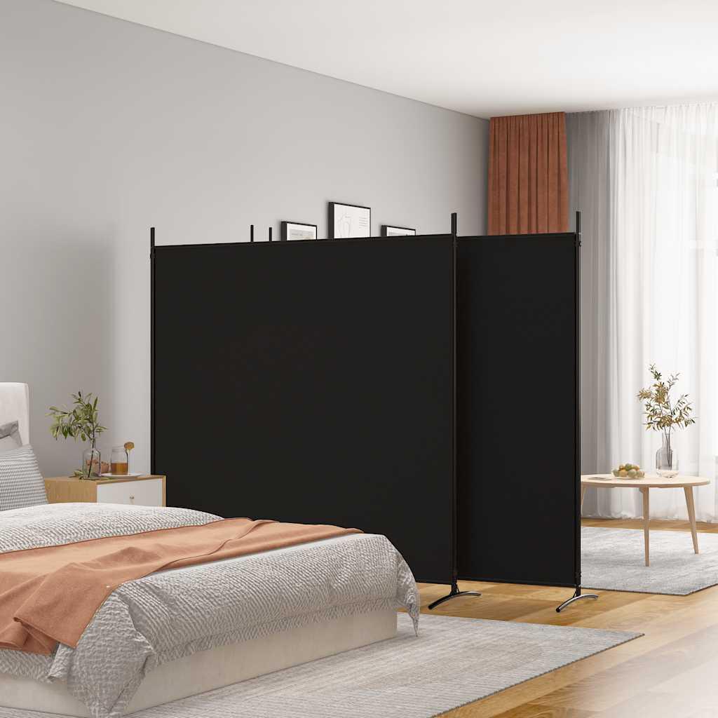 Biombo divisor de 4 paneles de tela gris antracita 200x220 cm