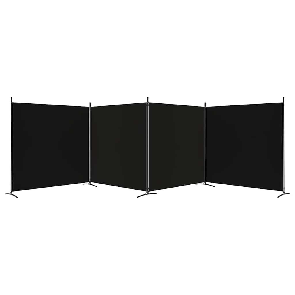 Biombo divisor de 4 paneles de tela gris antracita 200x220 cm