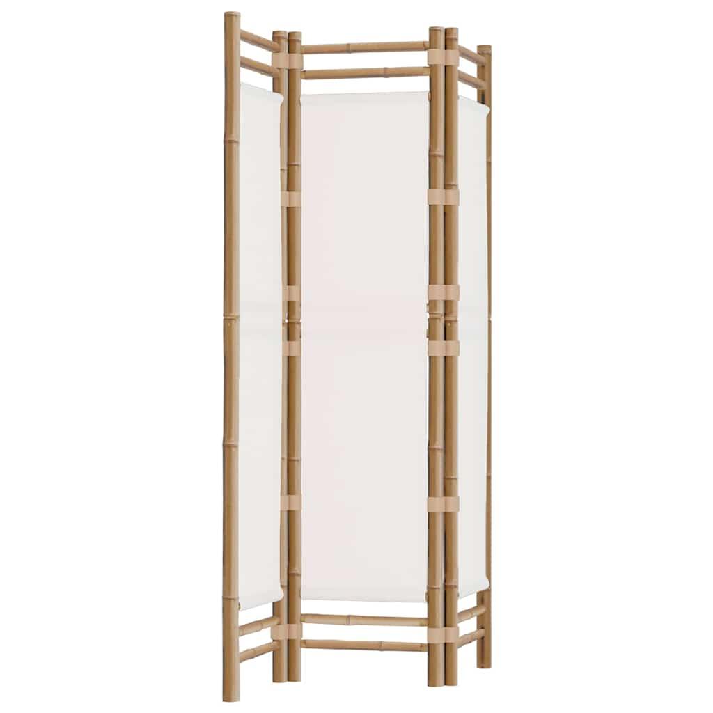 Biombo plegable de 3 paneles bambú y lona 120 cm