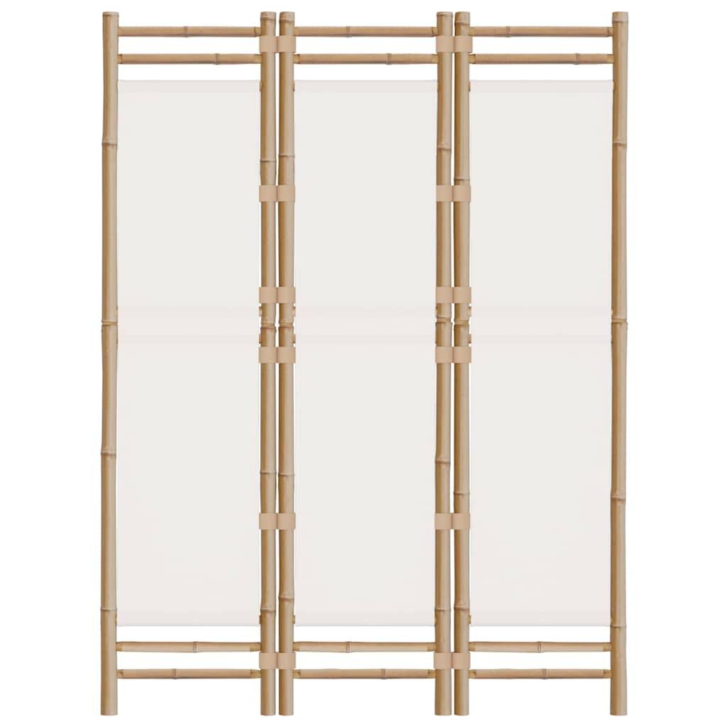 Biombo plegable de 3 paneles bambú y lona 120 cm
