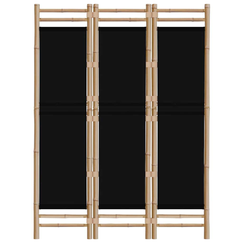 Biombo plegable de 3 paneles bambú y lona 120 cm