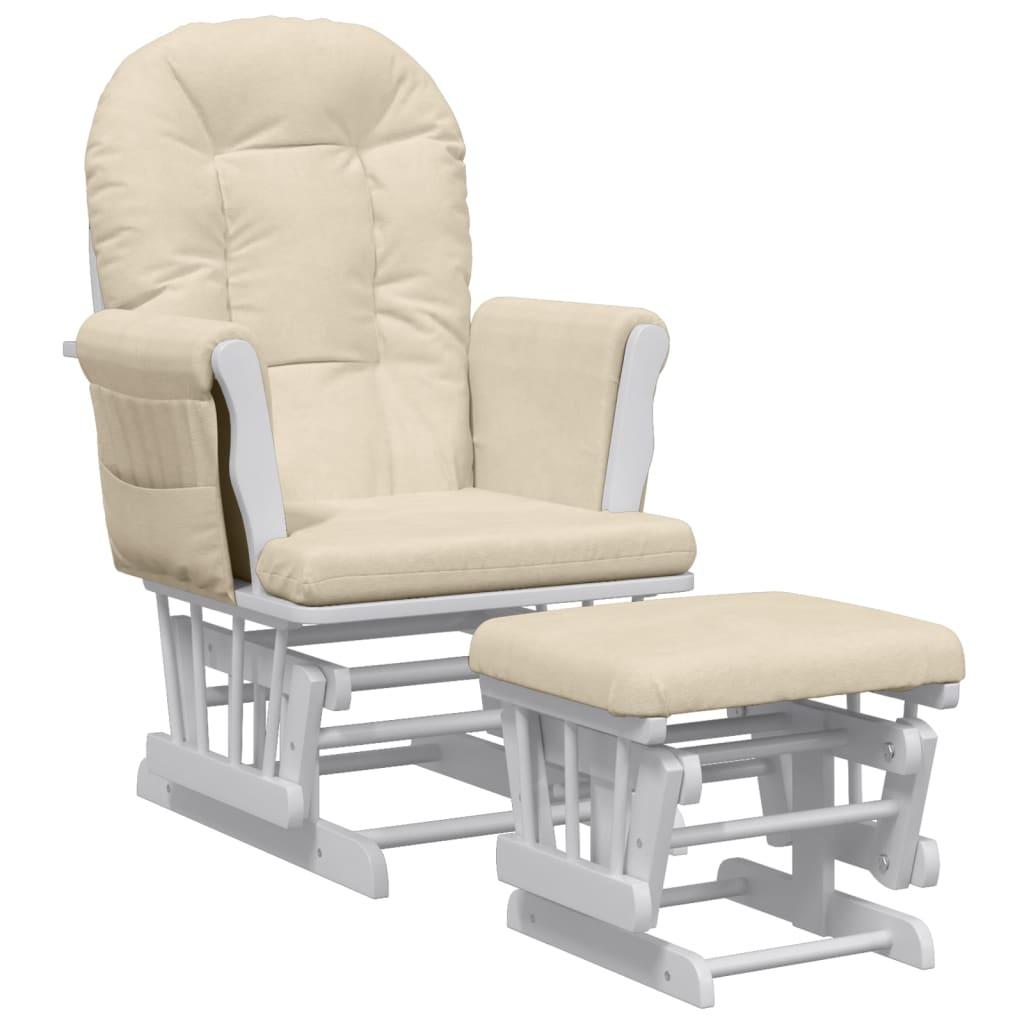 Sillón de lactancia con taburete tela