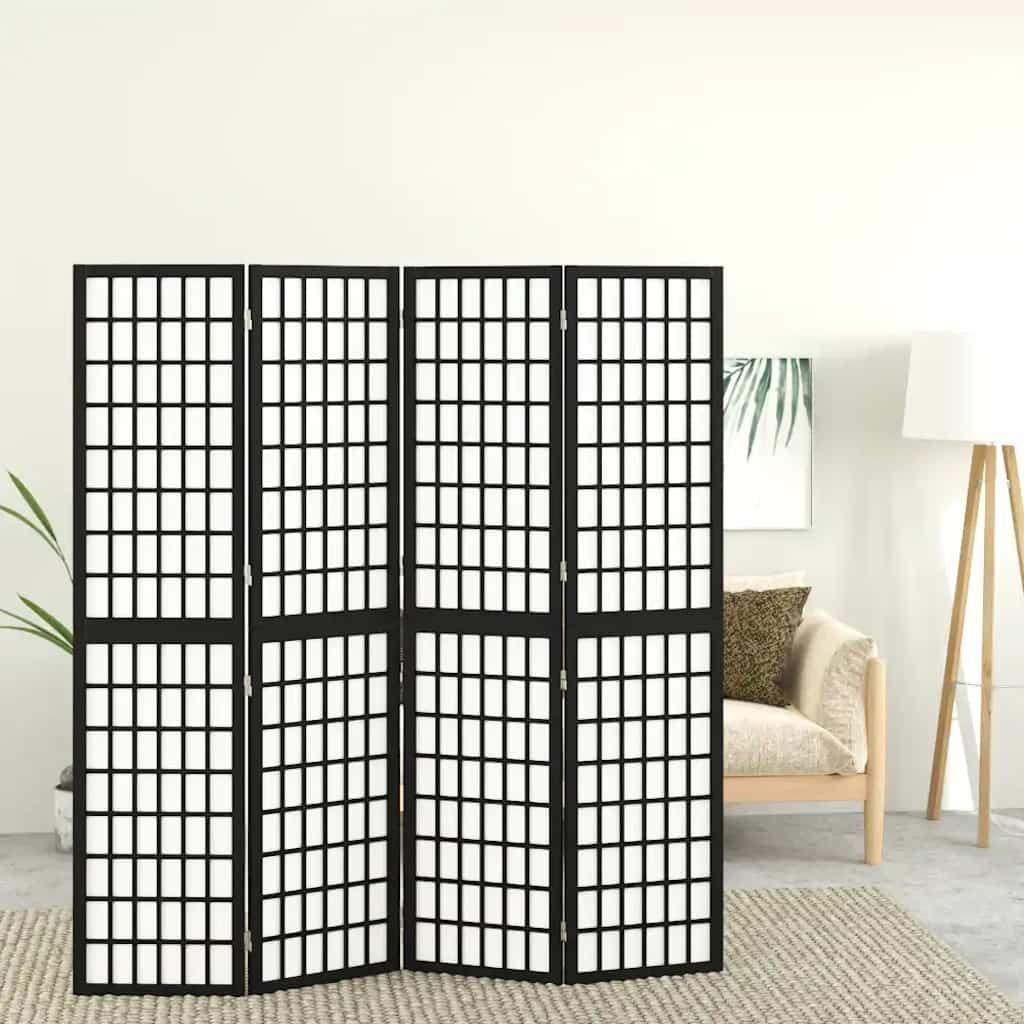 Biombo plegable con 4 paneles estilo japonés 160x170 cm