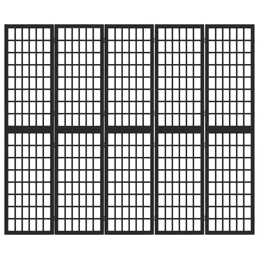 Biombo plegable con 5 paneles estilo japonés blanco 200x170 cm