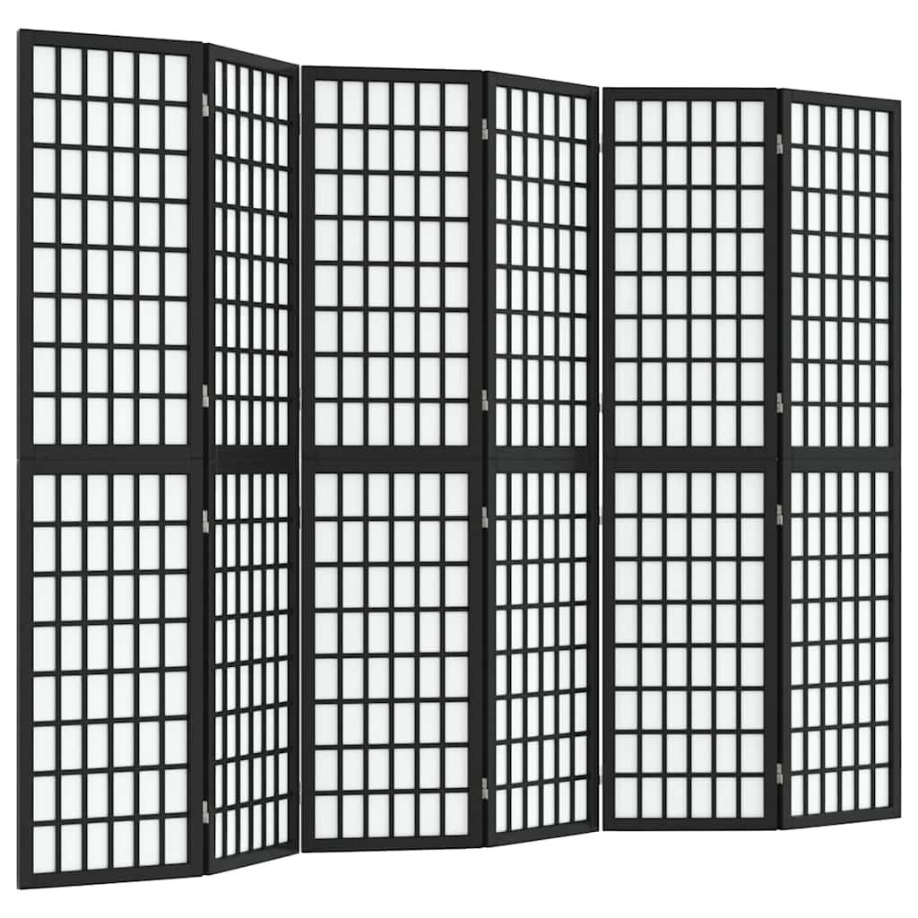 Biombo plegable con 6 paneles estilo japonés blanco 240x170 cm
