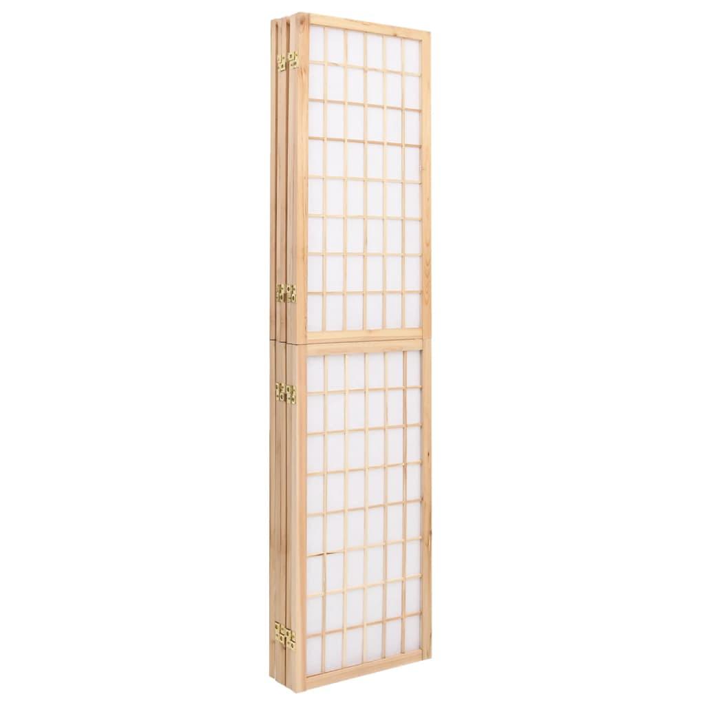 Biombo plegable con 5 paneles estilo japonés blanco 200x170 cm
