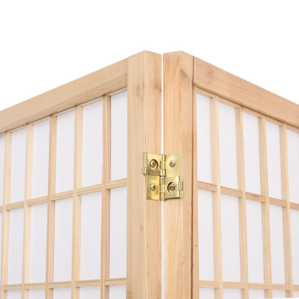 Biombo plegable con 5 paneles estilo japonés blanco 200x170 cm