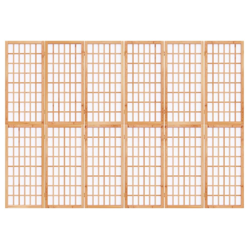 Biombo plegable con 6 paneles estilo japonés blanco 240x170 cm