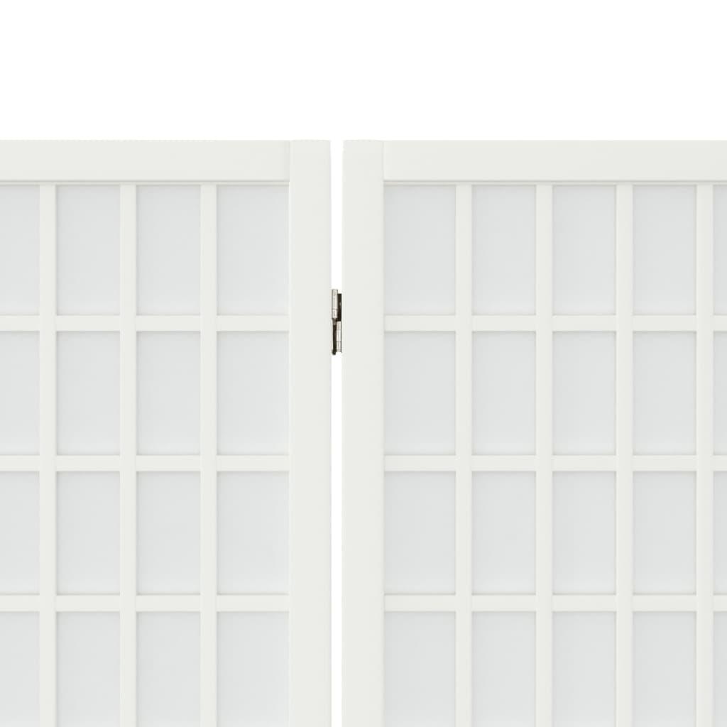 Biombo plegable con 5 paneles estilo japonés blanco 200x170 cm
