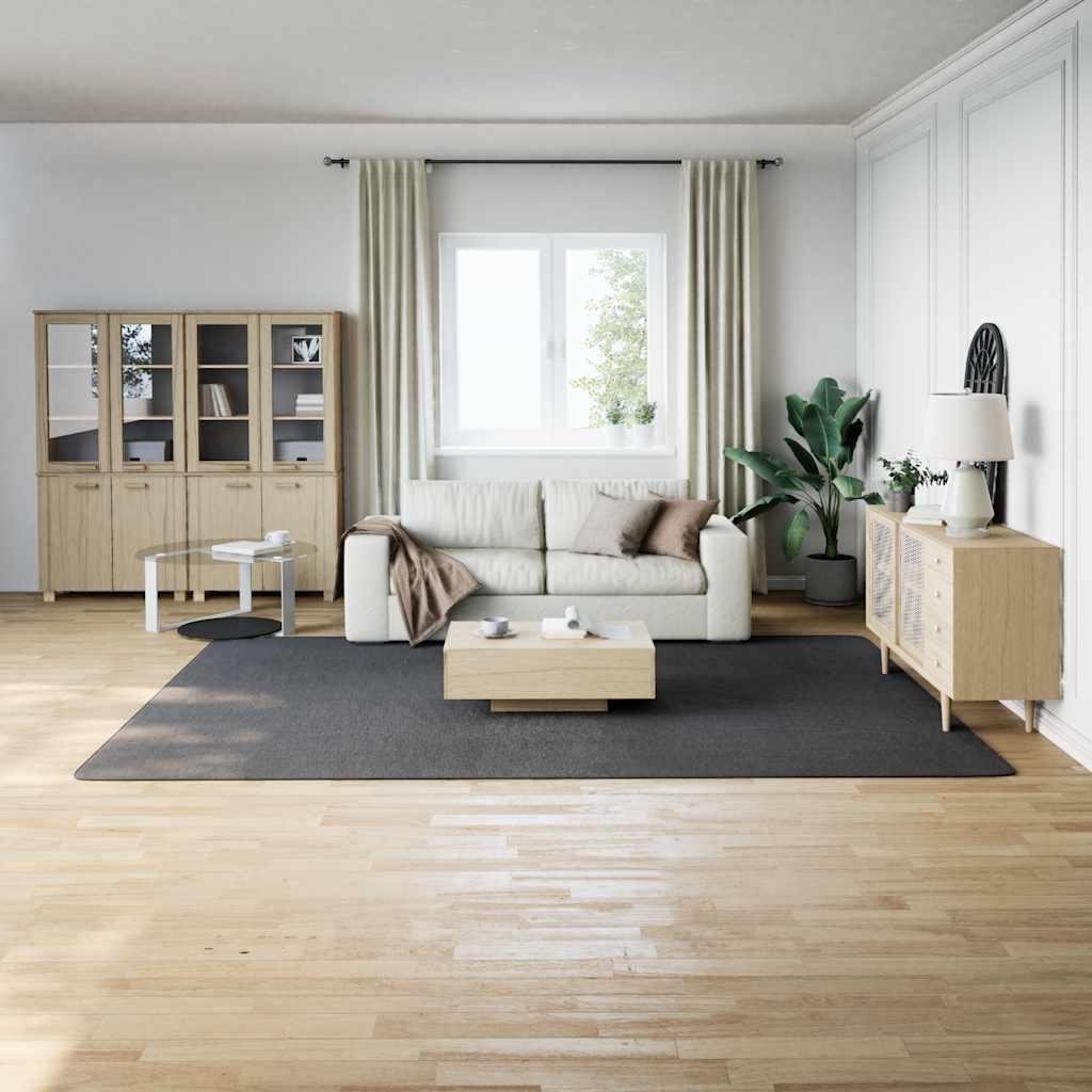 Alfombra de pelo largo color crema y blanco, 240 x 340 cm, poliéster