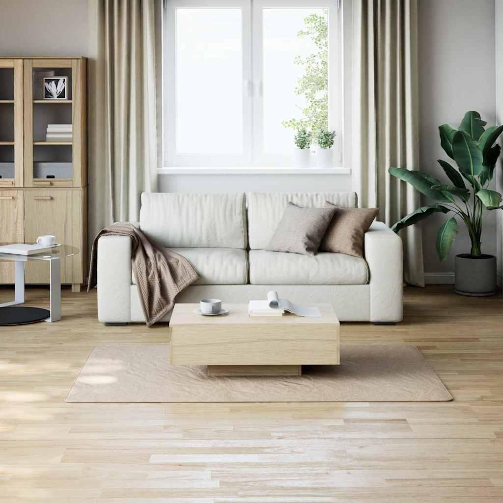 Alfombra de pelo largo color crema y blanco, 120 x 183 cm, poliéster