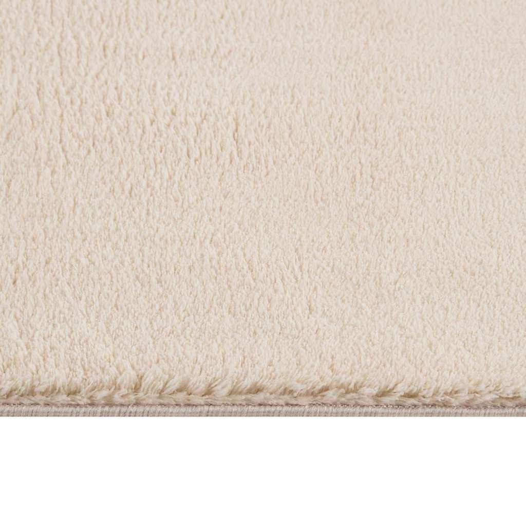 Alfombra de pelo largo color crema y blanco, 120 x 183 cm, poliéster
