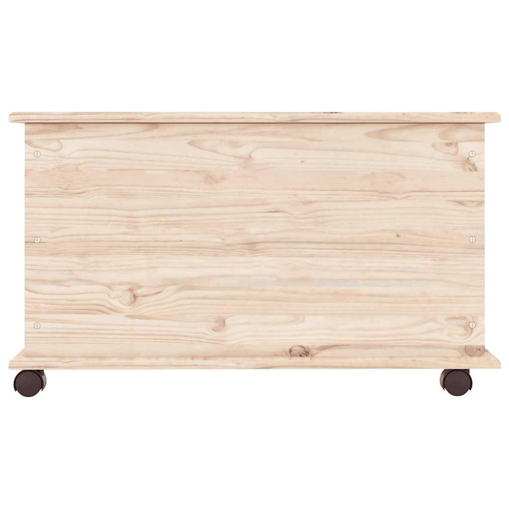 Baúl de almacenaje con ruedas ALTA madera maciza 73x39,5x43 cm
