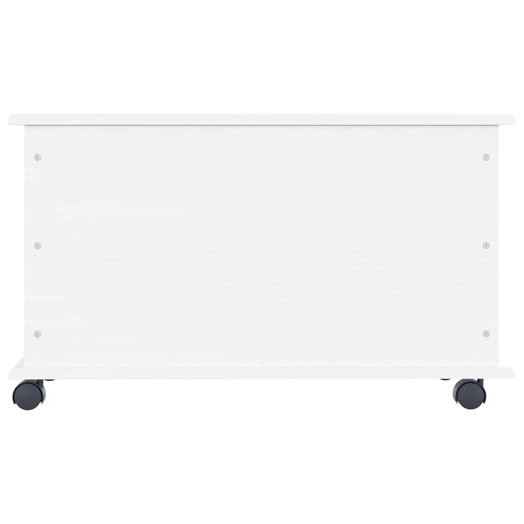 Baúl almacenaje ruedas ALTA madera maciza blanco 73x39,5x43 cm