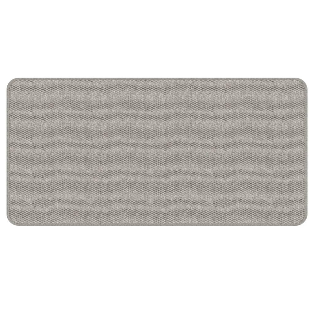 Alfombra de pasillo con aspecto de sisal platina 50x100 cm