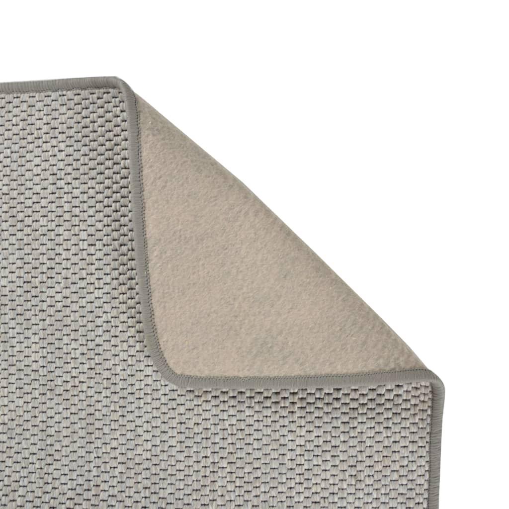 Alfombra de pasillo con aspecto de sisal platina 50x100 cm