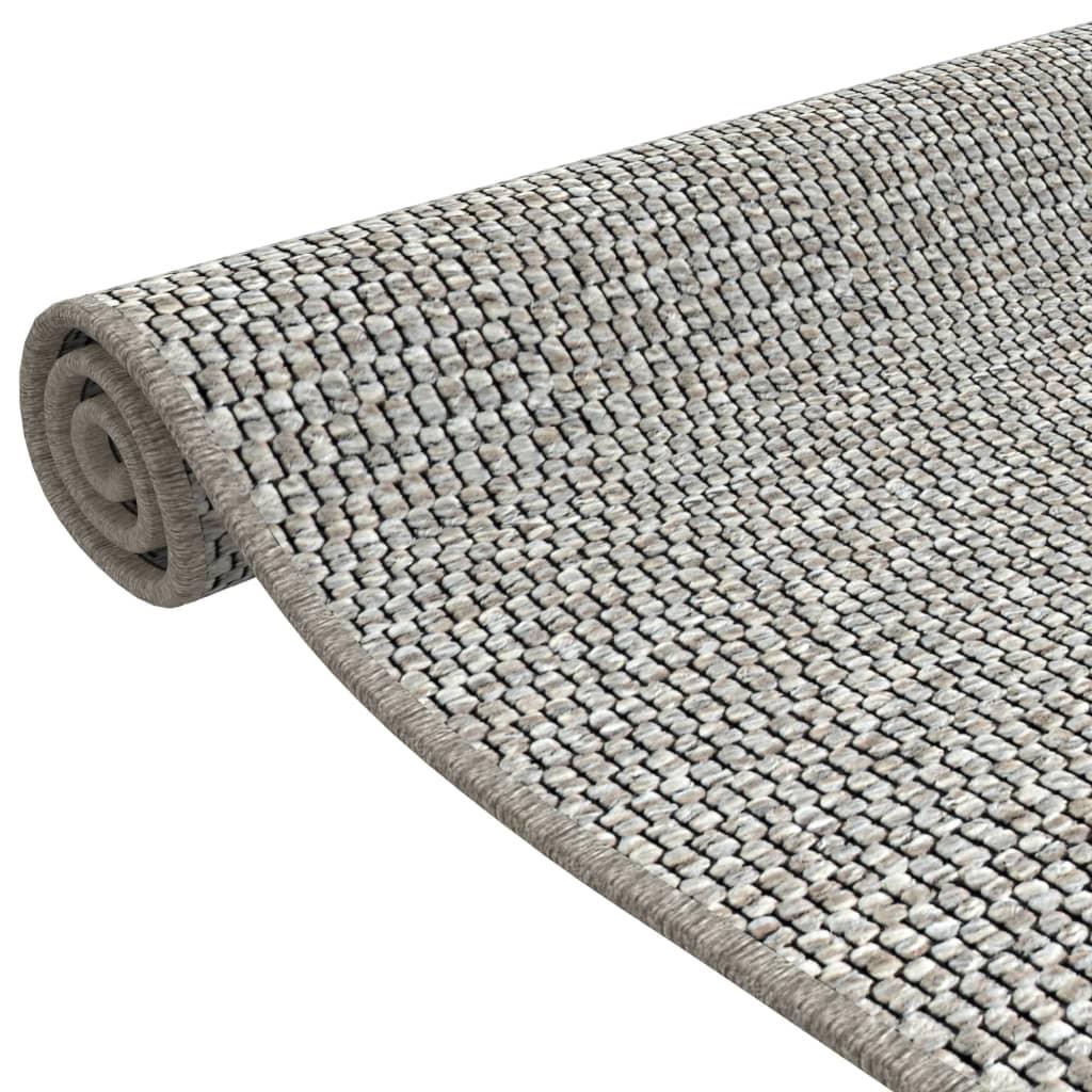 Alfombra de pasillo con aspecto de sisal platina 50x100 cm