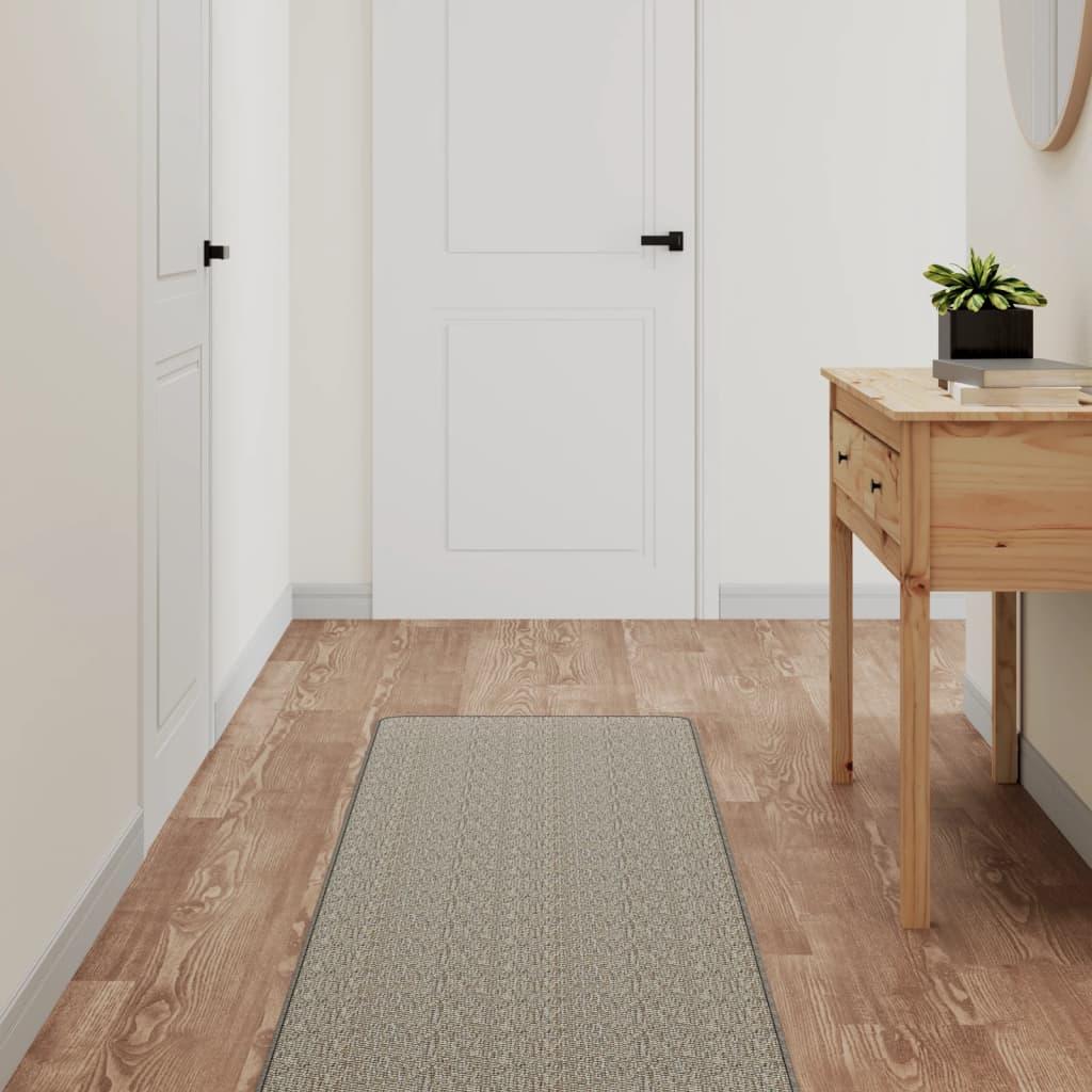Alfombra de pasillo con aspecto de sisal platina 50x100 cm