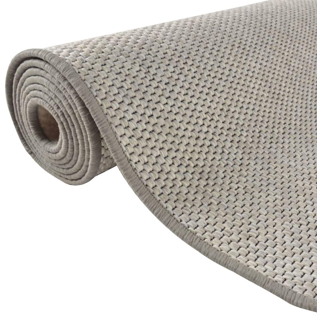 Alfombra de pasillo con aspecto de sisal platina 50x100 cm