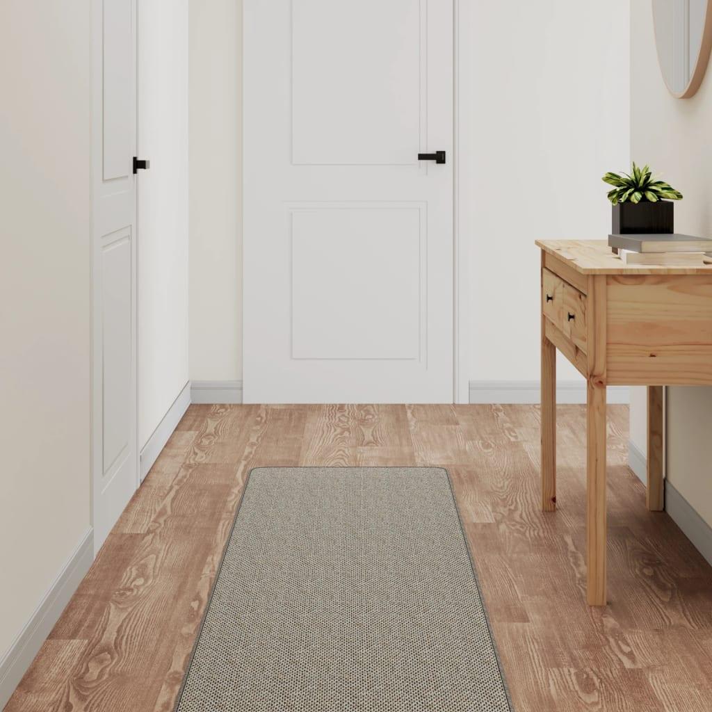 Alfombra de pasillo con aspecto de sisal platina 50x300 cm