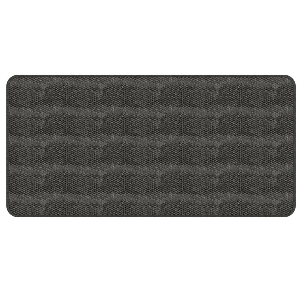 Alfombra de pasillo con aspecto sisal gris antracita 50x100 cm