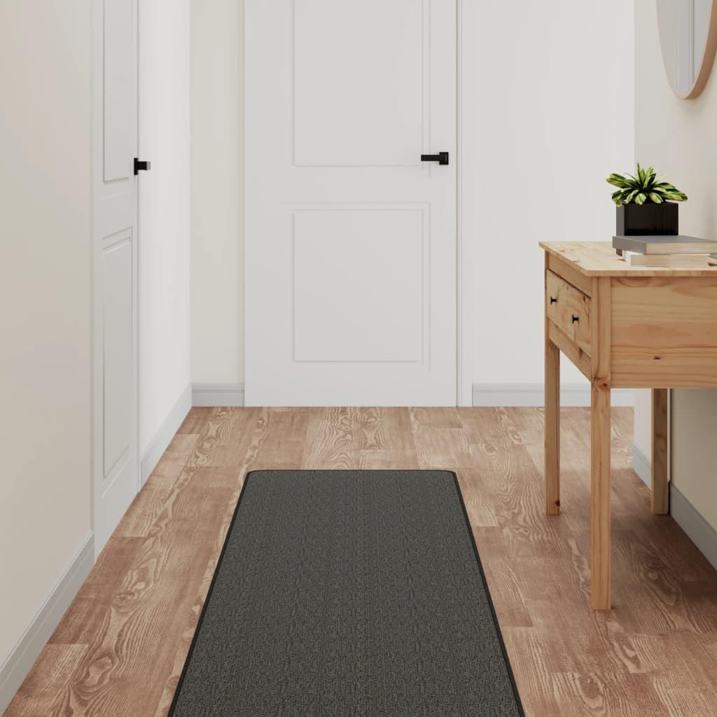 Alfombra de pasillo con aspecto sisal gris antracita