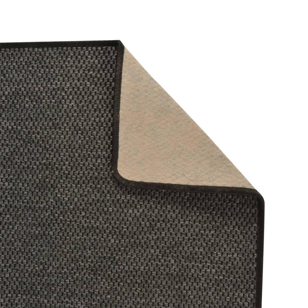 Alfombra de pasillo con aspecto sisal gris antracita