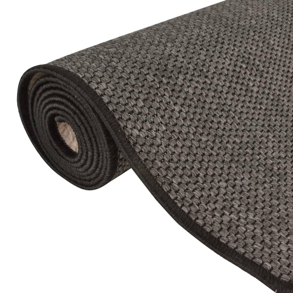 Alfombra de pasillo con aspecto sisal gris antracita