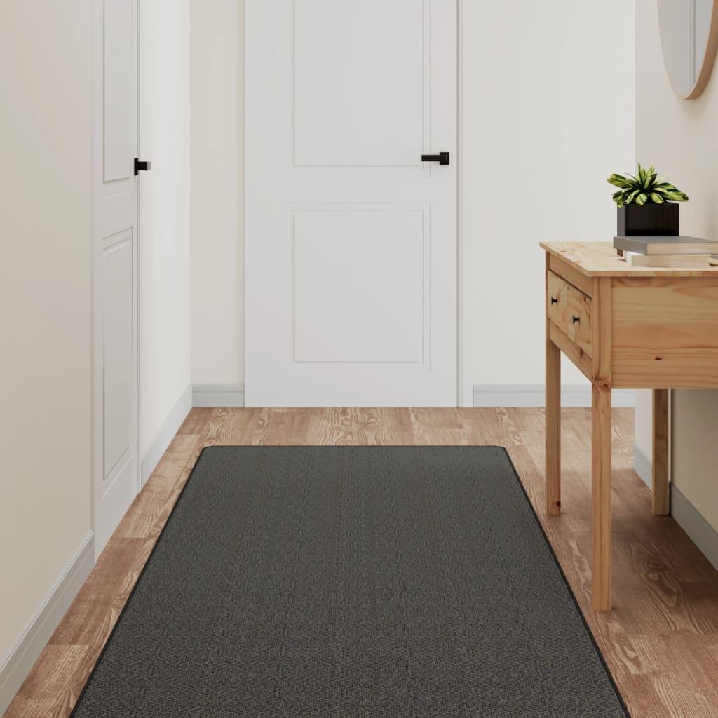 Alfombra de pasillo con aspecto sisal gris antracita 50x100 cm