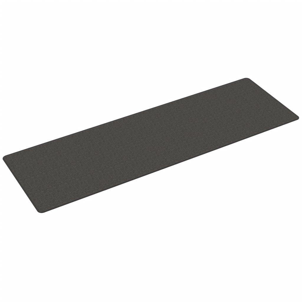 Alfombra de pasillo con aspecto sisal gris antracita 80x150 cm