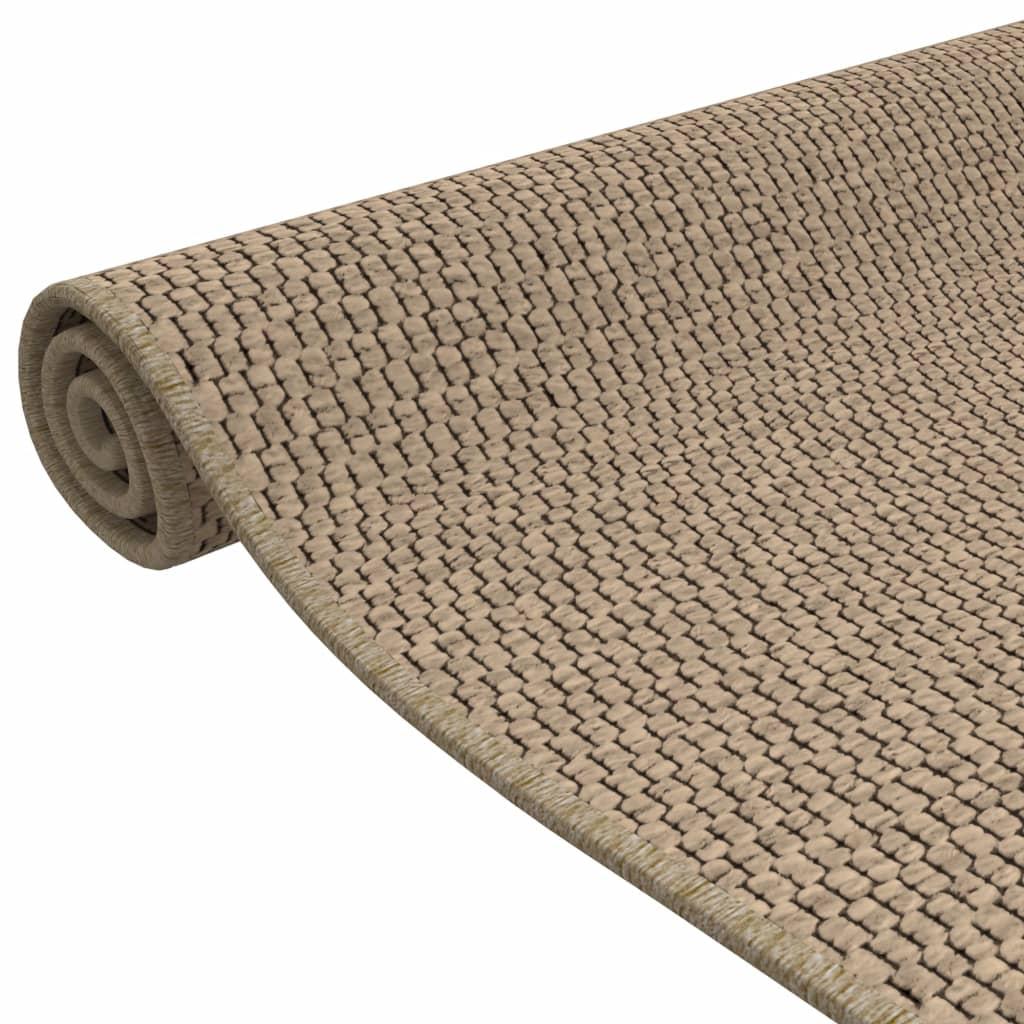 Alfombra de pasillo con aspecto de sisal color arena 50x300 cm