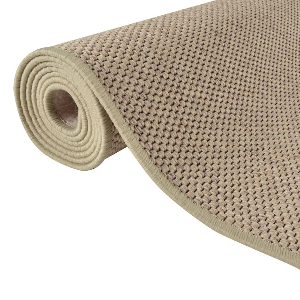Alfombra de pasillo con aspecto de sisal color arena 80x250 cm