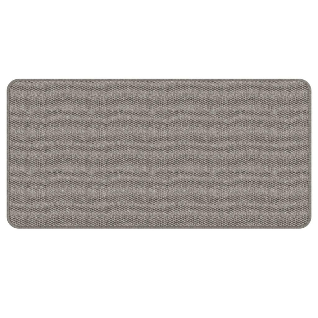 Alfombra de pasillo con aspecto de sisal plateada 50x100 cm