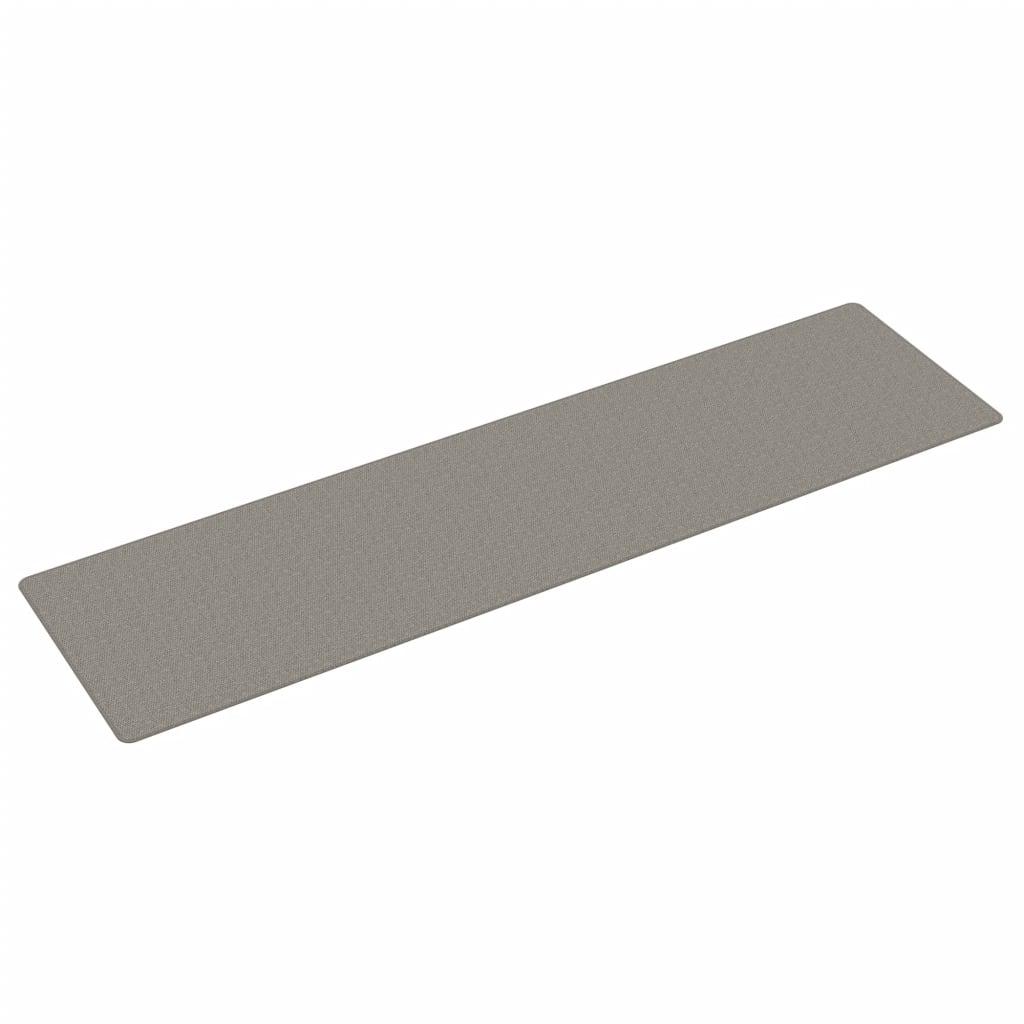 Alfombra de pasillo con aspecto de sisal plateada