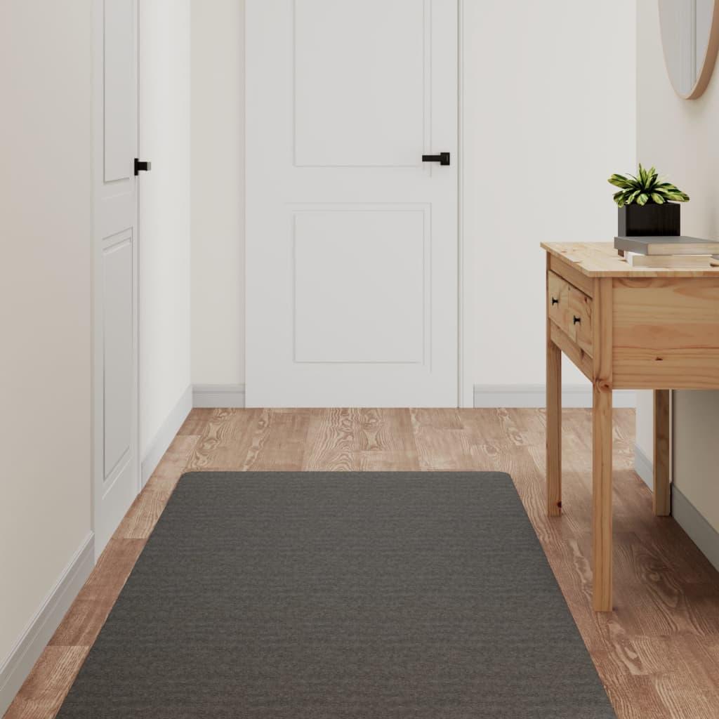 Alfombra de pasillo gris antracita 100x180 cm
