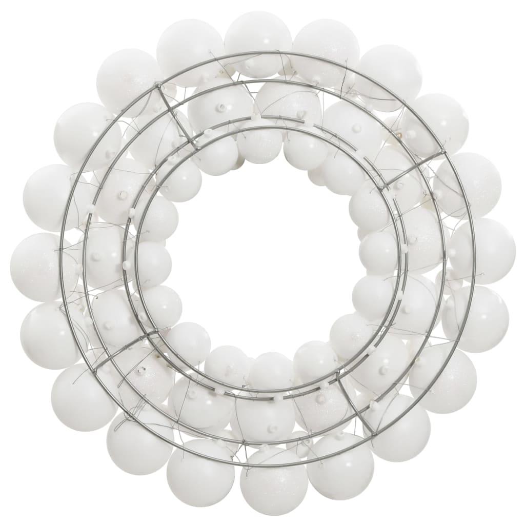Corona de Navidad poliestireno blanca 45 cm